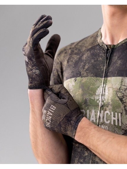 BIANCHI PRINTED GRAVEL dviratininko pirštinės