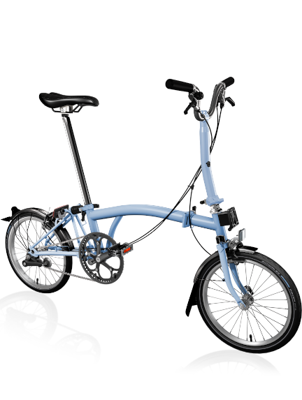 BROMPTON sulankstomas dviratis C - line urban cloud blue - su vidutinio aukščio vairu