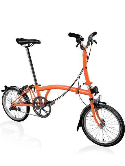 BROMPTON sulankstomas dviratis C - line explore fire coral - su vidutinio aukščio vairu