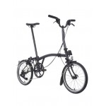 BROMPTON P Line Midnight Black Metallic 12-Speed sulankstomas dviratis su vidutinio aukščio vairu
