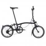 BROMPTON P Line Midnight Black Metallic 12-Speed sulankstomas dviratis su vidutinio aukščio vairu
