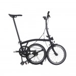 BROMPTON P Line Midnight Black Metallic 12-Speed sulankstomas dviratis su vidutinio aukščio vairu