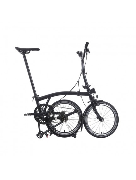 BROMPTON P Line Midnight Black Metallic 12-Speed sulankstomas dviratis su vidutinio aukščio vairu