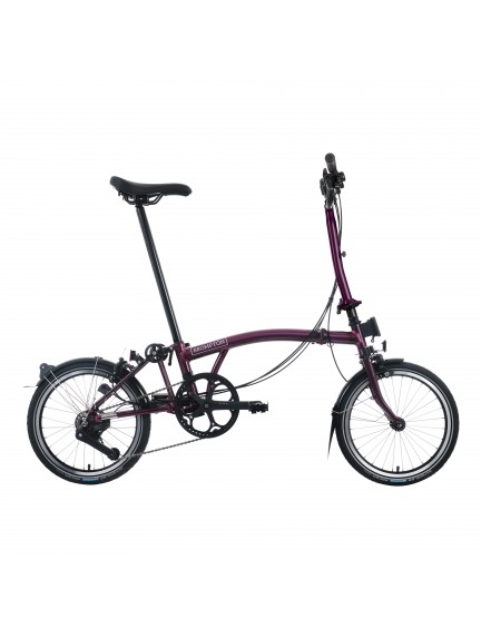 BROMPTON C Line Amethyst Lacquer 12-Speed sulankstomas dviratis su aukštu vairu