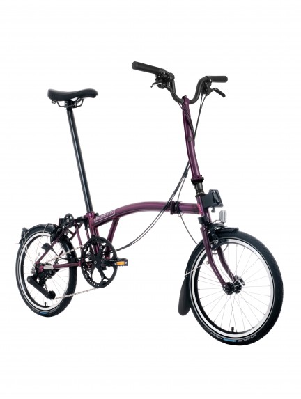 BROMPTON C Line Amethyst Lacquer 12-Speed sulankstomas dviratis su aukštu vairu