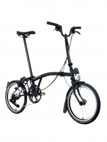 BROMPTON C Line Black 12-Speed sulankstomas dviratis su aukštu vairu