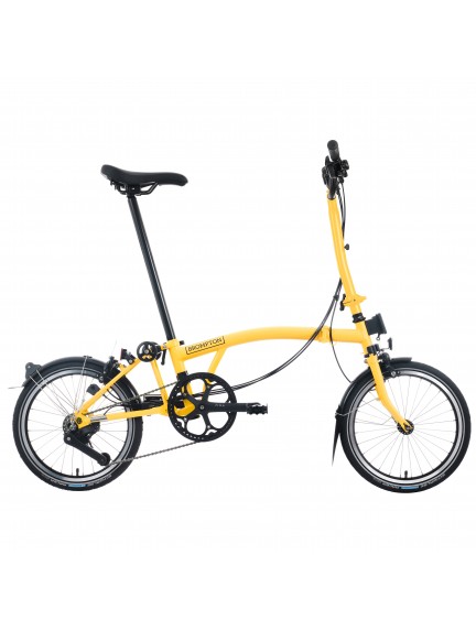 BROMPTON C Line Bumblebee Yellow 12-Speed sulankstomas dviratis su aukštu vairu