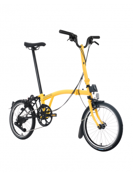 BROMPTON C Line Bumblebee Yellow 12-Speed sulankstomas dviratis su aukštu vairu