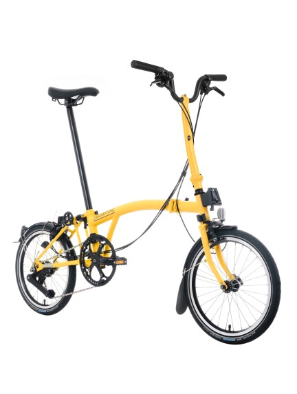 BROMPTON C Line Bumblebee Yellow 12-Speed sulankstomas dviratis su aukštu vairu