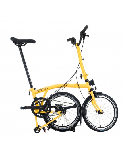 BROMPTON C Line Bumblebee Yellow 12-Speed sulankstomas dviratis su aukštu vairu