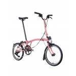 BROMPTON C Line Flamingo Pink 12-Speed sulankstomas dviratis su paaukštintu vairu