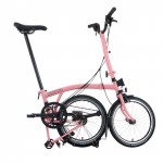 BROMPTON C Line Flamingo Pink 12-Speed sulankstomas dviratis su paaukštintu vairu