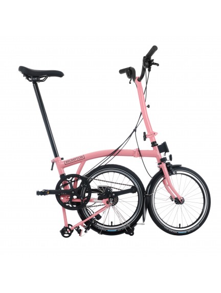 BROMPTON C Line Flamingo Pink 12-Speed sulankstomas dviratis su paaukštintu vairu