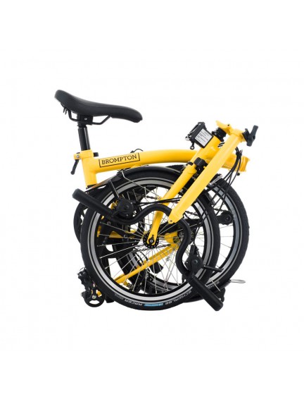 BROMPTON C Line Bumblebee Yellow 12-Speed sulankstomas dviratis su aukštu vairu