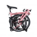 BROMPTON C Line Flamingo Pink 12-Speed sulankstomas dviratis su paaukštintu vairu