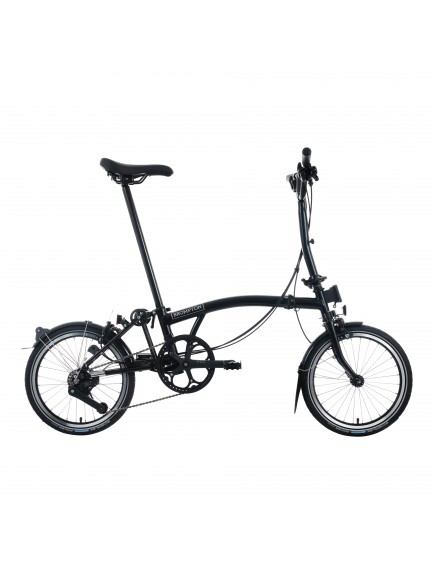 BROMPTON C Line Black Edition 12-Speed sulankstomas dviratis su vidutinio aukščio vairu