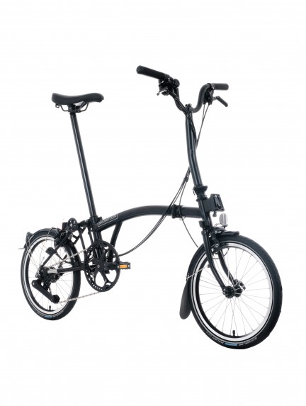 BROMPTON C Line Black Edition 12-Speed sulankstomas dviratis su vidutinio aukščio vairu