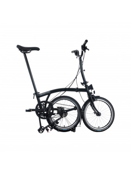 BROMPTON C Line Black Edition 12-Speed sulankstomas dviratis su vidutinio aukščio vairu