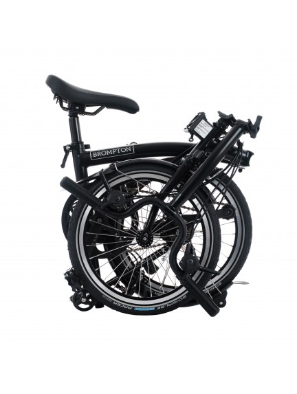 BROMPTON C Line Black Edition 12-Speed sulankstomas dviratis su vidutinio aukščio vairu