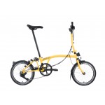 BROMPTON C Line Bumblebee Yellow 12-Speed sulankstomas dviratis su vidutinio aukščio vairu