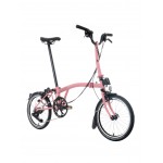 BROMPTON C Line Flamingo Pink 12-Speed sulankstomas dviratis su vidutinio aukščio vairu