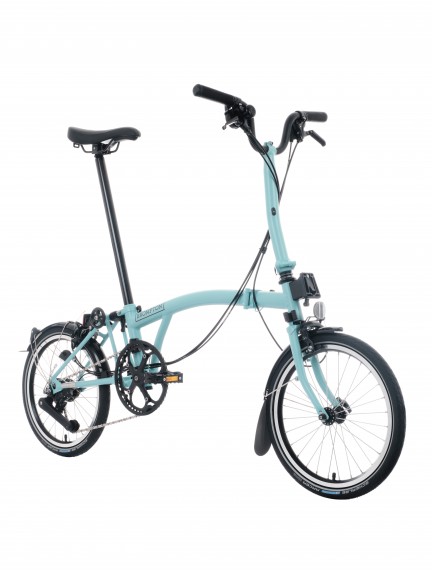 BROMPTON C Line Turkish Green 12-Speed sulankstomas dviratis su vidutinio aukščio vairu