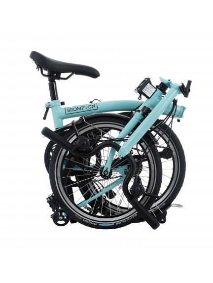 BROMPTON C Line Turkish Green 12-Speed sulankstomas dviratis su vidutinio aukščio vairu