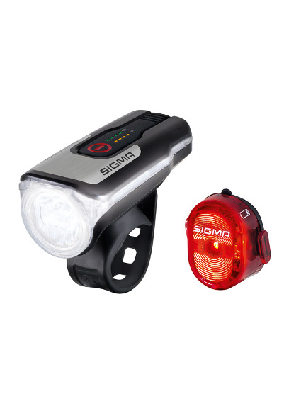 SIGMA AURA 80 USB priekinis žibintas + NUGGET II galinis žibintas