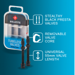 WELDTITE TUBELESS VALVE <br /> bekamerinių padangų vožtuvų rinkinys x2 Presta 55mm