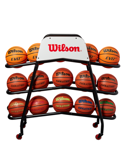 WILSON DELUXE CART 15 krepšinio kamuolių vežimėlis